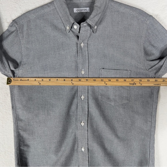 Gustin Japan Charcoal Oxford Button Down Shirt Men's Medium Long Sleeve Preppy - Picture 9 of 12